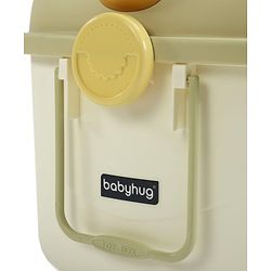 Babyhug Multipurpose Storage Box with Wheels for Kids Animal Theme Pastel Yellow| Toy Storage Organizer with Pull Along Handle| Clip Lock Lid| Use as Ride-On & Building Block Tray| Kids Room Storage