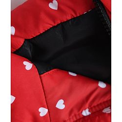 Babyhug Disney Woven Hoodies with Full Sleeves and Minnie Mouse Patch - Red