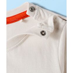 Babyhug 100% Cotton Knit Full Sleeves T-Shirt with Kool Kids Clubs Text Print - Offwhite