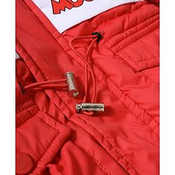Babyhug Disney Woven Full Raglan Sleeves Hooded Padded Jacket with Minnie Mouse Print - Red