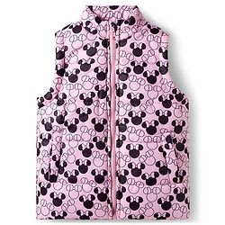Babyhug Disney Fleece Woven  Full Sleeves Hooded Sweatshirt With Sleeveless Jacket & Minnie Mouse Graphic - Pink