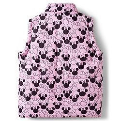 Babyhug Disney Fleece Woven  Full Sleeves Hooded Sweatshirt With Sleeveless Jacket & Minnie Mouse Graphic - Pink