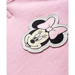 Babyhug Disney Fleece Woven  Full Sleeves Hooded Sweatshirt With Sleeveless Jacket & Minnie Mouse Graphic - Pink