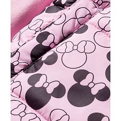 Babyhug Disney Fleece Woven  Full Sleeves Hooded Sweatshirt With Sleeveless Jacket & Minnie Mouse Graphic - Pink