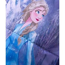 Babyhug Disney Woven Full Sleeves Padded Hooded Winter Jacket With Elsa & Anna Graphic - Purple