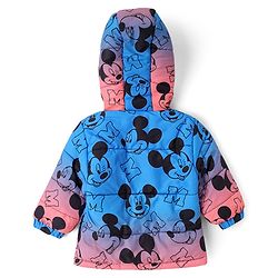 Babyhug Disney Woven Ombre Winter Jacket with Full Sleeves and Mickey Mouse Graphic - Blue