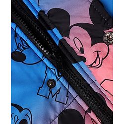 Babyhug Disney Woven Ombre Winter Jacket with Full Sleeves and Mickey Mouse Graphic - Blue