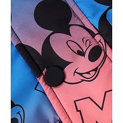 Babyhug Disney Woven Ombre Winter Jacket with Full Sleeves and Mickey Mouse Graphic - Blue