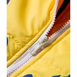 Babyhug Disney  Woven Hooded Padded/ Winter Jacket with Full Sleeves and Mickey Mouse Print - Yellow