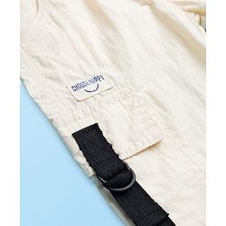 Babyhug Woven Full Length Solid Trouser With Stretch - Ivory
