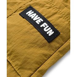 Babyhug Woven Full Length Solid Trouser With Stretch - Dark Yellow