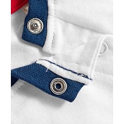Babyhug 100% Cotton Knit Full Raglan Sleeves T-Shirt With Penguin Embroidery - Red & White