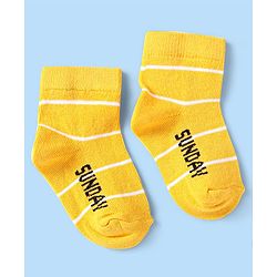 Cute Walk by Babyhug Knit Ankle Length Socks With Stripes Pack Of 7 - Multicolour