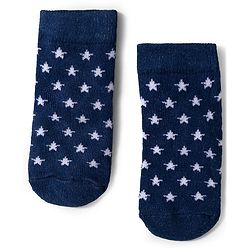 Cute Walk by Babyhug Knit Ankle Length Anti Bacterial Socks with Stripe Polka Dot & Teddy Design Pack of 5 - Grey & Navy Blue