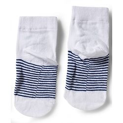 Cute Walk by Babyhug Knit Ankle Length Anti Bacterial Socks with Stripe Polka Dot & Teddy Design Pack of 5 - Grey & Navy Blue