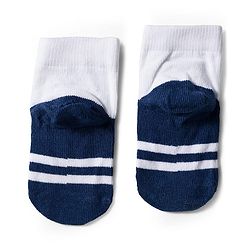 Cute Walk by Babyhug Knit Ankle Length Anti Bacterial Socks with Stripe Polka Dot & Teddy Design Pack of 5 - Grey & Navy Blue
