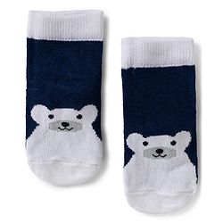 Cute Walk by Babyhug Knit Ankle Length Anti Bacterial Socks with Stripe Polka Dot & Teddy Design Pack of 5 - Grey & Navy Blue