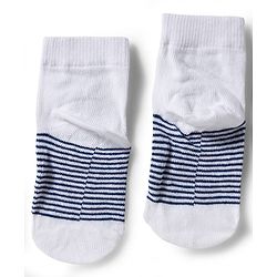 Cute Walk by Babyhug Knit Ankle Length Anti Bacterial Socks with Stripe Polka Dot & Teddy Design Pack of 5 - Grey & Navy Blue
