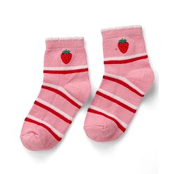 Cute Walk by Babyhug Knit Ankle Length Antibacterial Socks with Strawberry Design Pack of 5 - Multicolor