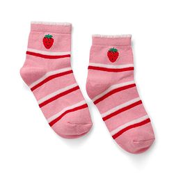 Cute Walk by Babyhug Knit Ankle Length Antibacterial Socks with Strawberry Design Pack of 5 - Multicolor