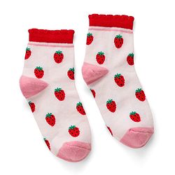 Cute Walk by Babyhug Knit Ankle Length Antibacterial Socks with Strawberry Design Pack of 5 - Multicolor