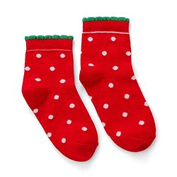 Cute Walk by Babyhug Knit Ankle Length Antibacterial Socks with Strawberry Design Pack of 5 - Multicolor
