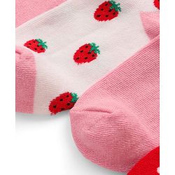 Cute Walk by Babyhug Knit Ankle Length Antibacterial Socks with Strawberry Design Pack of 5 - Multicolor
