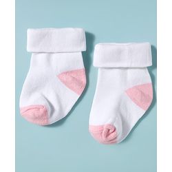 Cute Walk by Babyhug Knit Ankle Length Antibacterial Socks with Stripes Pack of 3 - Pink White & Navy Blue
