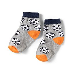 Cute Walk by Babyhug Knit Ankle Length Anti Bacterial Socks with Stripes & Ball Design Pack of 3 - Multicolor