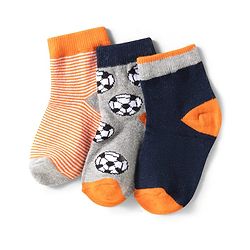 Cute Walk by Babyhug Knit Ankle Length Anti Bacterial Socks with Stripes & Ball Design Pack of 3 - Multicolor