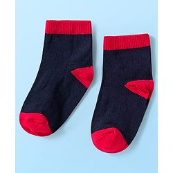 Cute Walk by Babyhug Knit Ankle Length Anti Bacterial Socks with Stripes & Star Design Pack of 5 - Red & Navy Blue
