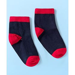 Cute Walk by Babyhug Knit Ankle Length Anti Bacterial Socks with Stripes & Star Design Pack of 5 - Red & Navy Blue