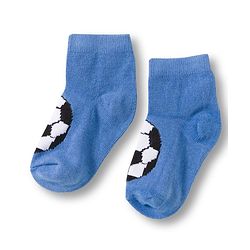 Cute Walk by Babyhug Knit Ankle Length Anti Bacterial Socks with Stripes & Football Design Pack of 7-  White Grey & Navy Blue