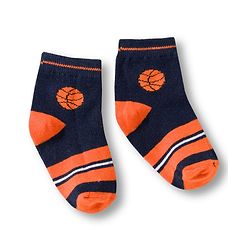 Cute Walk by Babyhug Knit Ankle Length Anti Bacterial Socks with Stripes & Football Design Pack of 7-  White Grey & Navy Blue