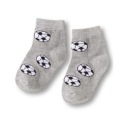 Cute Walk by Babyhug Knit Ankle Length Anti Bacterial Socks with Stripes & Football Design Pack of 7-  White Grey & Navy Blue