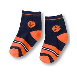 Cute Walk by Babyhug Knit Ankle Length Anti Bacterial Socks with Stripes & Football Design Pack of 7-  White Grey & Navy Blue