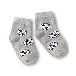 Cute Walk by Babyhug Knit Ankle Length Anti Bacterial Socks with Stripes & Football Design Pack of 7-  White Grey & Navy Blue