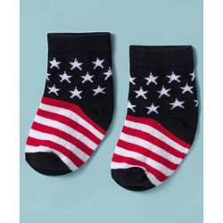 Cute Walk by Babyhug Knit Ankle Length Antibacterial Socks with Star Design & Stripes Pack of 3 - Multicolor