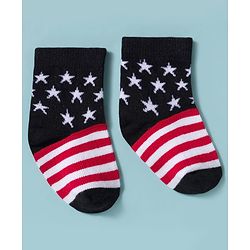 Cute Walk by Babyhug Knit Ankle Length Antibacterial Socks with Star Design & Stripes Pack of 3 - Multicolor