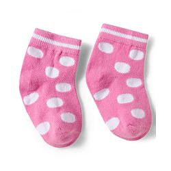 Cute Walk by Babyhug Knit Ankle Length Anti-Bacterial Striped Socks Heart & Polka Dot Design Pack Of 3 - Pink &