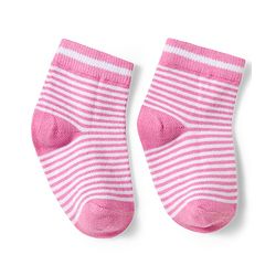 Cute Walk by Babyhug Knit Ankle Length Anti-Bacterial Striped Socks Heart & Polka Dot Design Pack Of 3 - Pink &