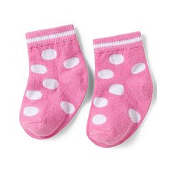 Cute Walk by Babyhug Knit Ankle Length Anti-Bacterial Striped Socks Heart & Polka Dot Design Pack Of 3 - Pink &