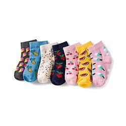 Cutewalk by Babyhug Knit Ankle Length Anti Bacterial Socks With Strawberry Design Pack Of 7 - Multicolour