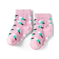 Cutewalk by Babyhug Knit Ankle Length Anti Bacterial Socks With Strawberry Design Pack Of 7 - Multicolour