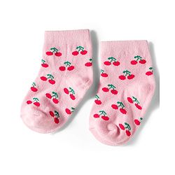 Cutewalk by Babyhug Knit Ankle Length Anti Bacterial Socks With Strawberry Design Pack Of 7 - Multicolour