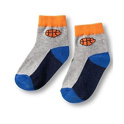 Cute Walk by Babyhug Knit Ankle Length Anti Bacterial Socks with Stripes & Football Design Pack of 5- Grey & White