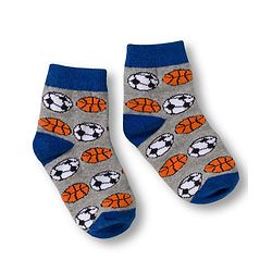 Cute Walk by Babyhug Knit Ankle Length Anti Bacterial Socks with Stripes & Football Design Pack of 5- Grey & White