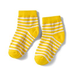Cute Walk by Babyhug Knit Ankle Length Anti Bacterial Socks with Stripes & Car Design Pack of 3 - Yellow Black & Red