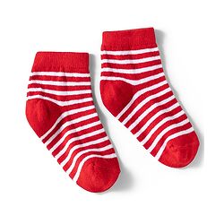 Cute Walk by Babyhug Knit Ankle Length Anti Bacterial Socks with Stripes & Car Design Pack of 3 - Yellow Black & Red