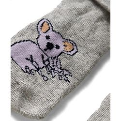 Cute Walk by Babyhug Knit Ankle Length Antibacterial Socks With Animal Design Pack Of 3 - Yellow Grey & Black